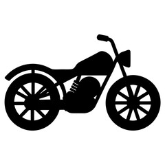 Fototapeta premium Classic Motorcycle Silhouette Black and White Illustration