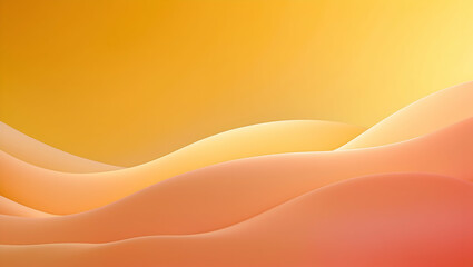Abstract 3d render of flowing organic shapes and fluid gradient in warm tones
