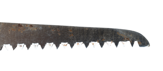 rusty sawtooth tool isolated