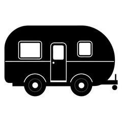 Classic Vintage Caravan Trailer Icon Illustration