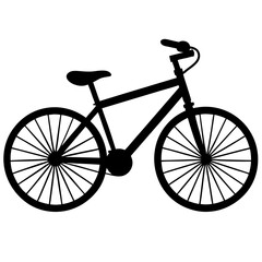 Fototapeta premium Simple Black Silhouette of a Bicycle on White Background