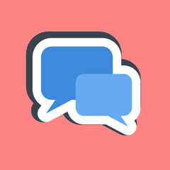 Fototapeta premium Sticker chat. Internet network elements.