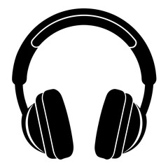 Black Silhouette of Over Ear Headphones Icon