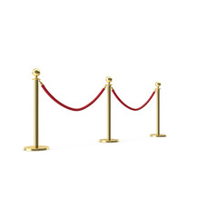 Red velvet rope with chrome stanchions barriers
