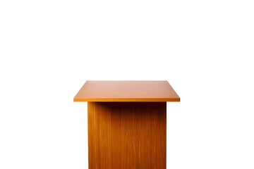 Simple Wooden Podium on White Background