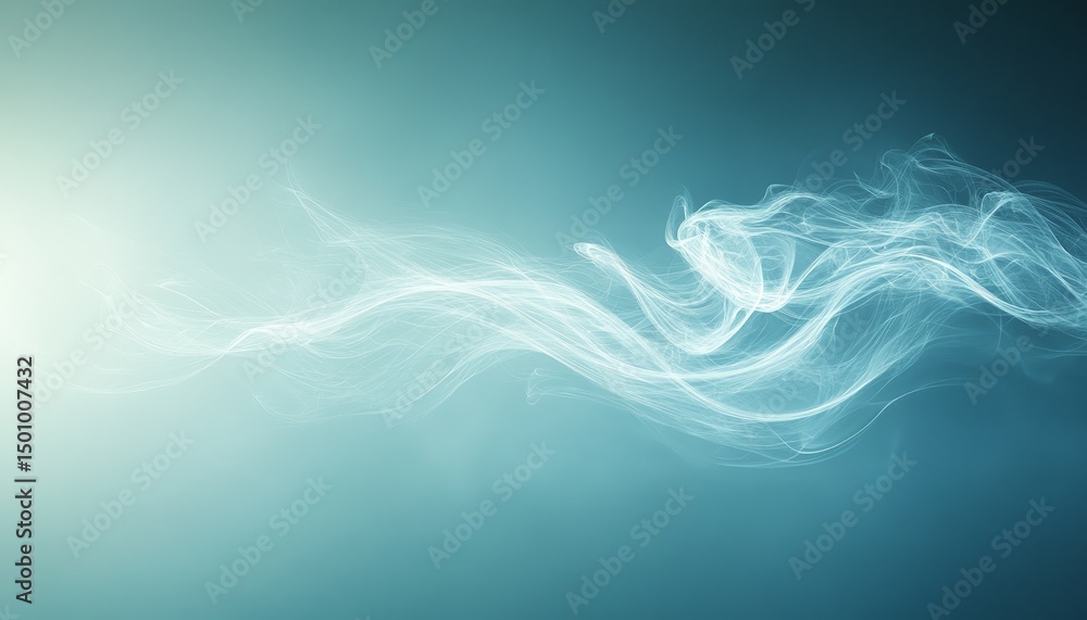 Poster abstract background of delicate wavy fluid motion, dynamic gray waves on soft gradient background.
