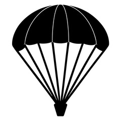 Black Silhouette of a Parachute Icon Design