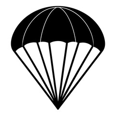 Simple Black Silhouette of a Parachute Icon