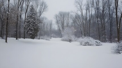 Obraz premium Snow Covered Winter Forest Landscape Scenery