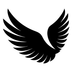 Black Silhouette of Majestic Spread Wings Design