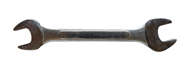 rusty wrench key isolated