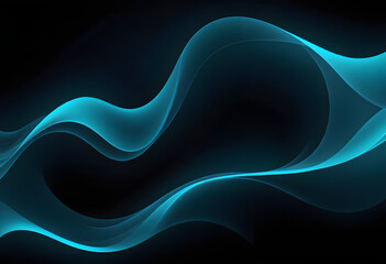 Obraz premium Blue Abstract Wave with Smooth Flowing Lines