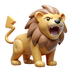 Obraz premium Lion roaring with lightning background