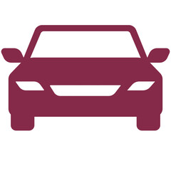 Obraz premium maroon silhouette car front icon