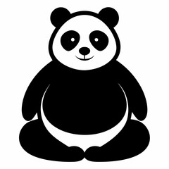 Panda Silhouette Vector illustration transparent background.