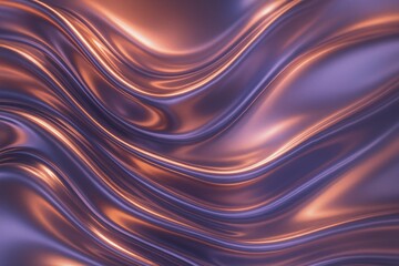 Futuristic liquid surface with chrome-like reflections in rose gold and lavender, glowing soft gradients, abstract folds and smooth metallic movement, digital artwork