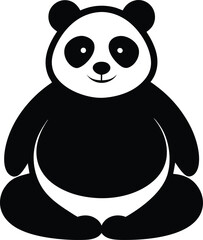 Panda Silhouette Vector illustration transparent background.
