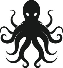 Octopus Silhouette Vector illustration transparent background.