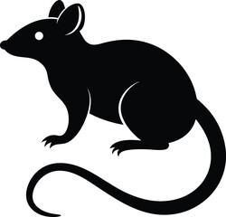 Mouse Silhouette Vector illustration transparent background.