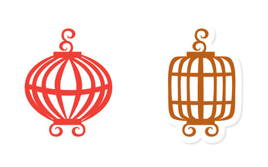 Set Vintage birdcages vector collection