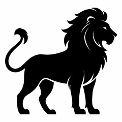 Lion Silhouette Vector illustration transparent background.
