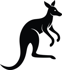 Kangaroo  Silhouette Vector illustration transparent background.