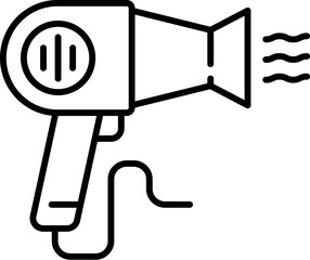 Hair Dryer Minimalistic Icon Pictogram for Web and Graphic Design, Apps, Banners, Social Network and Cards