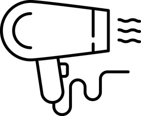 Hair Dryer Minimalistic Thin Outline Icon for Web and Graphic Design, Apps, Banners, Social Network and Cards