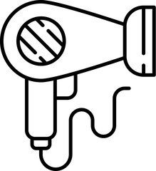 Hair Dryer Line Icon for Web Sites, Books, Cards, Apps