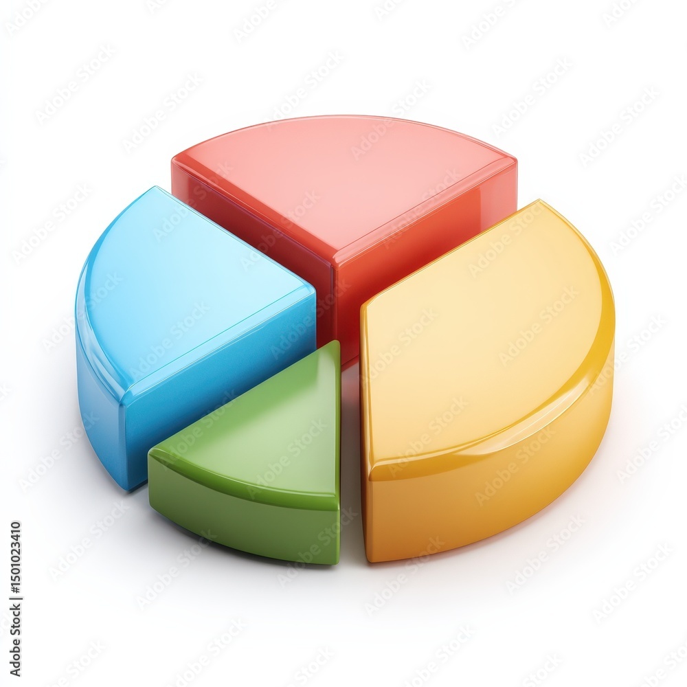 Aufkleber colorful 3d pie chart data visualization for business presentations and reports