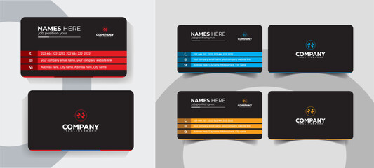 Clean and Corporate Business Card Design Template for Corporate Use. Minimalist business card design perfect for corporate identity.