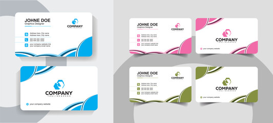 Clean and Unique Business Card Design Template for Corporate Use
