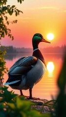 Fototapeta premium Duck on the lake