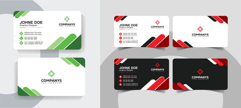 Clean and Unique Business Card Design Template for Corporate Use
