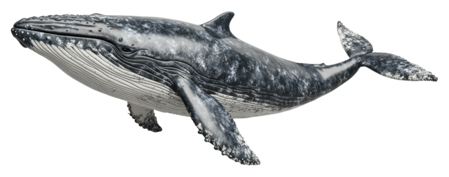 Humpback Whale Leaping on a Transparent PNG Image