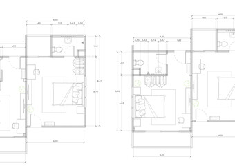 Floor plan designed building on the drawing.
