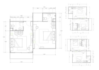 Floor plan designed building on the drawing.