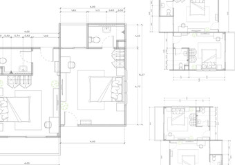 Floor plan designed building on the drawing.