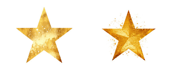 Obraz premium set collection of golden star texture isolated on white or transparent png