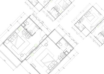 Floor plan designed building on the drawing.