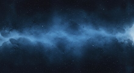 Fototapeta premium Abstract Watercolor Space Illustration of Blue Galaxy and Starry Background