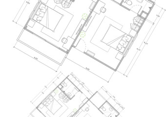 Floor plan designed building on the drawing.