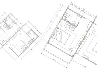 Floor plan designed building on the drawing.