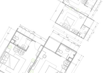 Floor plan designed building on the drawing.