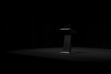 Bold and Brilliant: Black Podium Illuminated by Dark