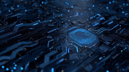 Blue Light Computer Circuit Modern Technology Concept