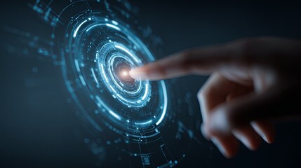 Futuristic Digital Interface Touch - Technology Concept