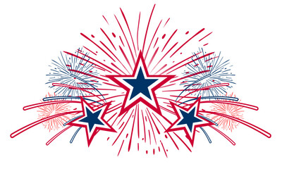 4th of july fireworks themed design elements	