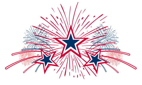 4th of july fireworks themed design elements	