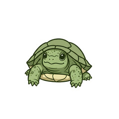 Naklejka premium Cute cartoon turtle with green shell 